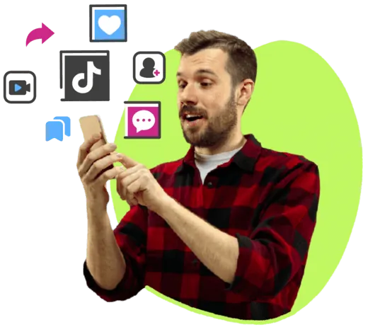 man on phone using tiktok to grow his business