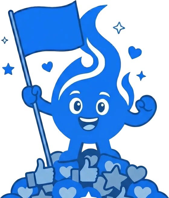 Bulkoid mascot planting a flag, staying ahead of competition